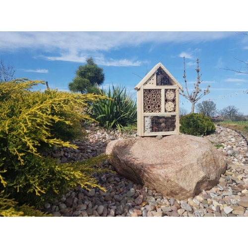 DOMEK hotel BUDKA lęgowa OWADÓW motyli karmnik naturalne drewno xxl 37 cm