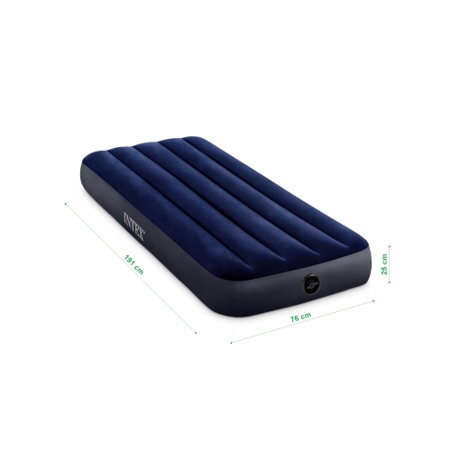 Łóżko Dmuchany Materac do spania granatowy 76x191x25 cm 64756 Intex