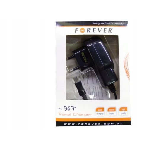 Forever TRAVEL Ładowarka sieciowa mini USB 1100 mA BOX HQ MF.5.13.750