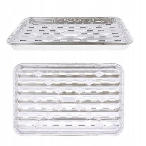 Tacki aluminiowe na Grill prostokątne BBQ piekarnik 34 x 23 x 2,5 cm 3 szt