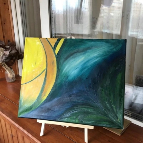 SZTALUGA MALARSKA DREWNIANA STOŁOWA dla obrazów 42 cm Stabilna pion h:50 cm