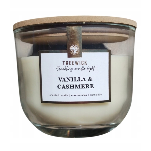Świeca TreeWick tradycyjna 370G 50H FSC drewniany knot VANILLA CASHMERE