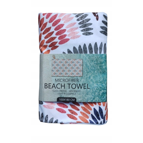 Kompaktowy ręcznik plażowy z mikrofibry 100cm x 180cm duży szybkoschnący