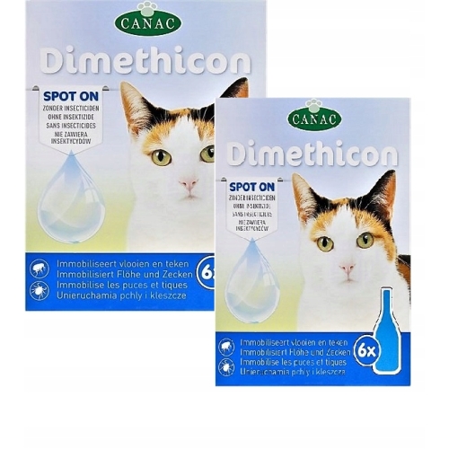 Krople dla kota przeciw kleszczom pchłom CANAC Super Oferta 12 dawek pipet