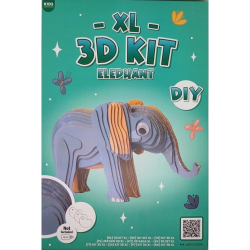 FIGURKA ZRÓB TO SAM SKLEJ POMALUJ KARTON XL 3D KIT KIDS KINGDOM DIY SŁOŃ