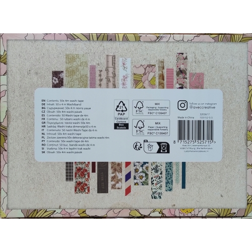 WASHI TAPE TAŚMY NAKLEJKI DEKORACJE SCRAPBOOKING ZESTAW 50szt x 4m CZERWONE