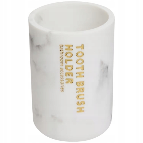 KUBEK NA SZCZOTECZKI DO ZĘBÓW WOLNOSTOJĄCY ESTETYKA MARMUR WYSOKI CZARNY