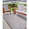 Dywan zewnętrzny balkon taras polipropylen odporny na uv 180 x118 cm beżowy