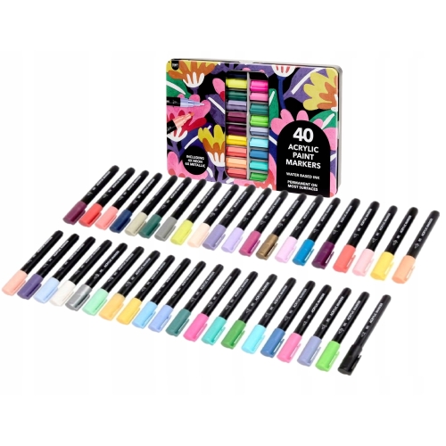Mazaki Pisaki Markery Flamastry Cienkopisy Akrylowe DecoTime 07-2.5 40 szt.