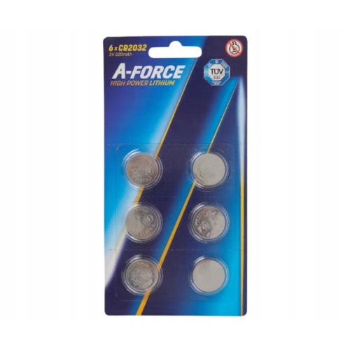 Bateria litowa guzikowa A-Force CR2032 DL2032 BR2032 3V blister 6 szt.