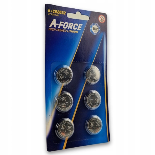 Bateria litowa guzikowa A-Force CR2032 DL2032 BR2032 3V blister 6 szt.