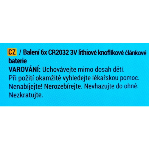 Bateria litowa guzikowa A-Force CR2032 DL2032 BR2032 3V blister 6 szt.