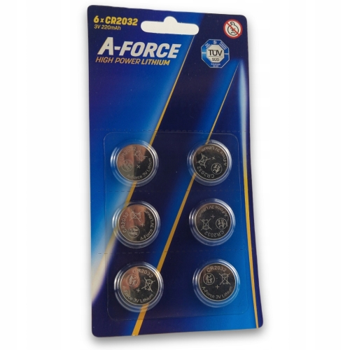 Bateria litowa guzikowa A-Force CR2032 DL2032 BR2032 3V blister 6 szt.