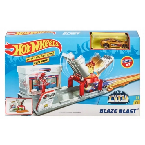 HOT WHEELS Stacja benzynowa w ogniu NOWY MODEL !! 4-8 lat czerwony samochód