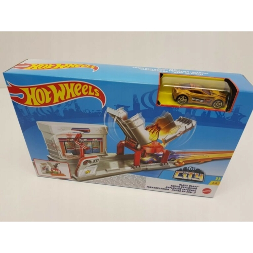 HOT WHEELS Stacja benzynowa w ogniu NOWY MODEL !! 4-8 lat czerwony samochód