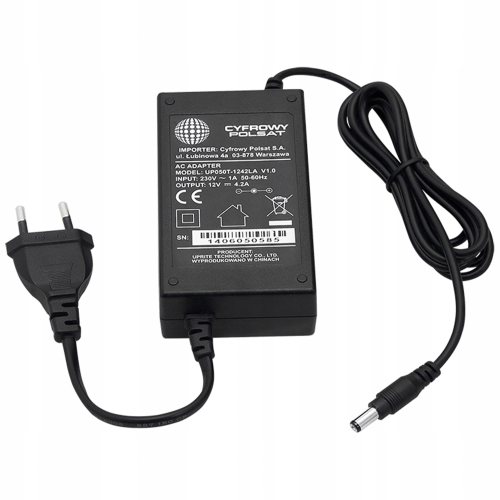 Oryginalny Zasilacz Cyfrowy Polsat BOX tvsat UP050T-1242LA 12V 4,2A