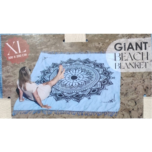 Koc Plażowy XXL 100% Bawełna Mandala GIANT BEACH BLANKET 200x200 cm