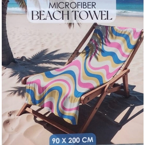 Kompaktowy ręcznik plażowy z mikrofibry 90x200 cm duży szybkoschnący TĘCZA
