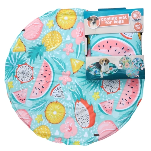 Mata chłodząca dla psa kota pupila kolorowa duża 60 cm x 60 cm ARBUZ+ANANAS