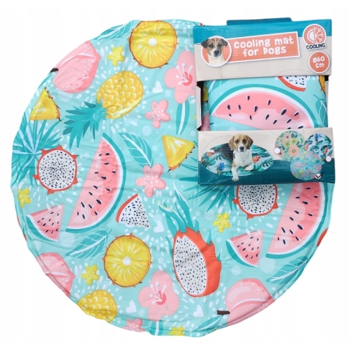 Mata chłodząca dla psa kota pupila kolorowa duża 60 cm x 60 cm ARBUZ+ANANAS