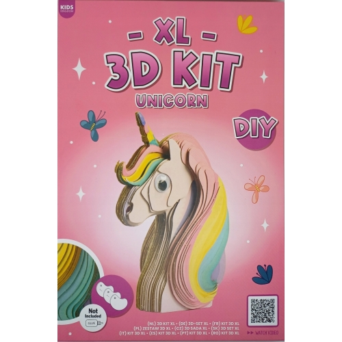 FIGURKA ZRÓB TO SAM SKLEJ POMALUJ KARTON XL 3D KIT KIDS KINGDOM DIY UNICORN