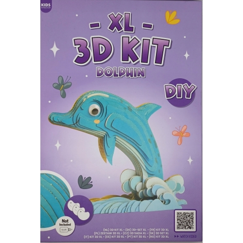 FIGURKA ZRÓB TO SAM SKLEJ POMALUJ KARTON XL 3D KIT KIDS KINGDOM DIY DELFIN