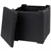 Stół skrzynia stolik 2 w 1 kwadrat 37x37x37 cm Czarny wzór rattan Allibert