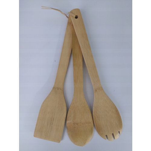 3 BAMBUSOWE EKOLOGICZNE ŁOPATKI ŁYŻKA ŁOPATKA WIDELEC PRZYBORY KUCHENNE 60