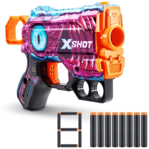 Pistolet na Strzałki Wyrzutnia Zuru X-shot SKINS MENACE 8 strzałek OKO DINO