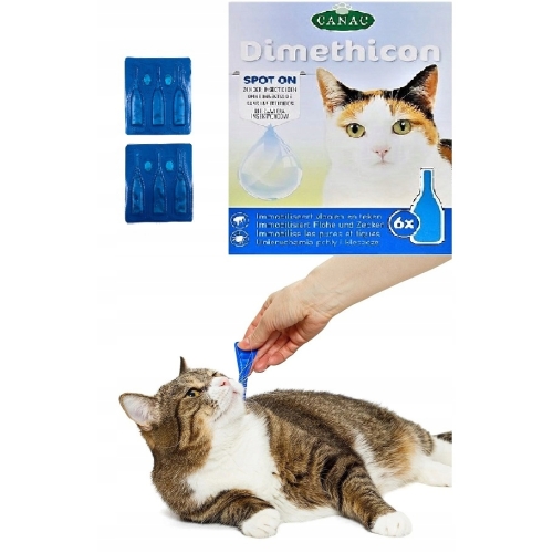 Krople Canac dla kota przeciw kleszczom pchłom 6 ml 20 g pielęgnacyjne