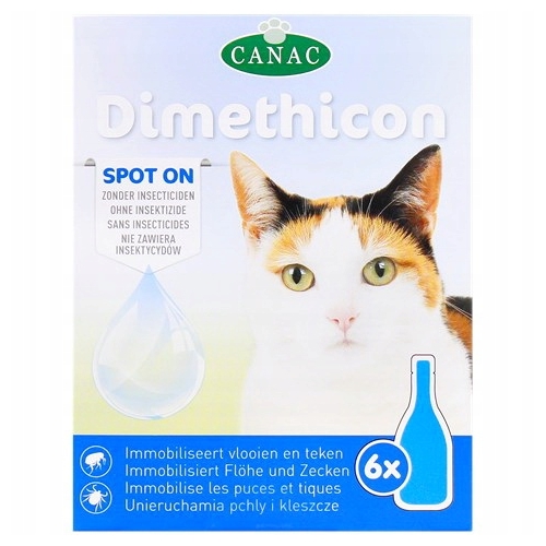 Krople Canac dla kota przeciw kleszczom pchłom 6 ml 20 g pielęgnacyjne
