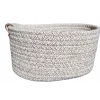 Koszyk do przechowywania bawełniany pleciony beżowy styl boho 22x16x11 cm