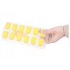 Silikonowy pojemnik foremka na kostki lodu z pokrywką 12 sztuk yellow zółta