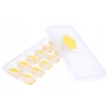 Silikonowy pojemnik foremka na kostki lodu z pokrywką 12 sztuk yellow zółta
