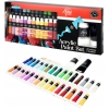 Farby Akrylowe Kolorowe Acrylic 30 x 20ml 2 x 100ml + 2 pędzle duży zestaw