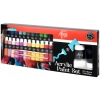 Farby Akrylowe Kolorowe Acrylic 30 x 20ml 2 x 100ml + 2 pędzle duży zestaw