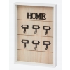 Drewniana otwarta szafka na klucze 6 haczyków 30x20x3,5cm CZARNY HOME BIAŁA