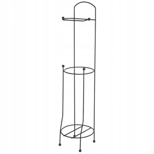 Uchwyt Stojak na Papier Toaletowy Metalowy na 4 rolki wysoki 65x15cm CZARNY