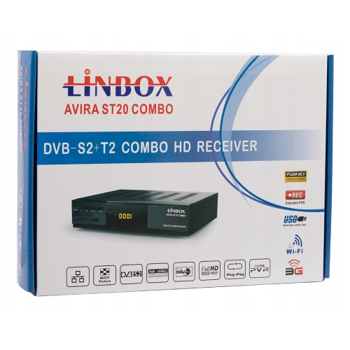 Dekoder DVB-S2 DVB-T2 USB FULL HD WIFI PVR Linbox Avira ST20 COMBO