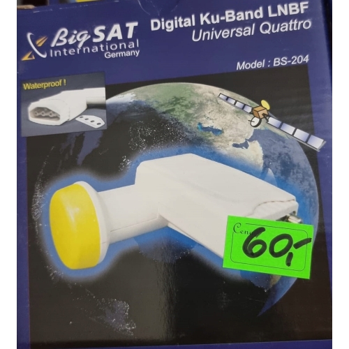 Konwerter satelitarny Quattro BigSat BS-204 0,2dB 10.7-12.75 GHz HDTV ready