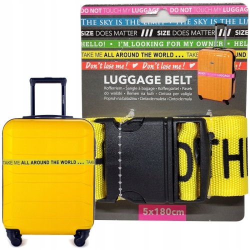 Pas zabezpieczający do bagażu walizki klamra LUGGAGE BELT 5x180cm CZERWONY