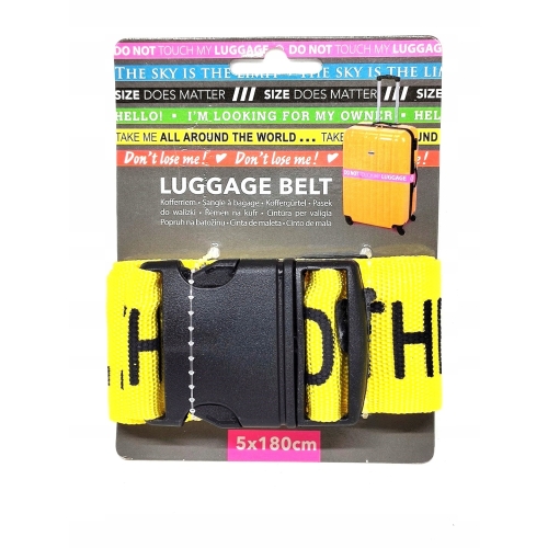 Pas zabezpieczający do bagażu walizki klamra LUGGAGE BELT 5x180cm CZERWONY