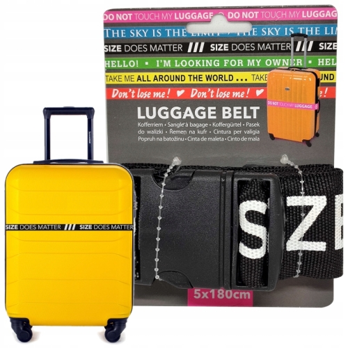 Pas zabezpieczający do bagażu walizki klamra LUGGAGE BELT 5x180cm CZARNY