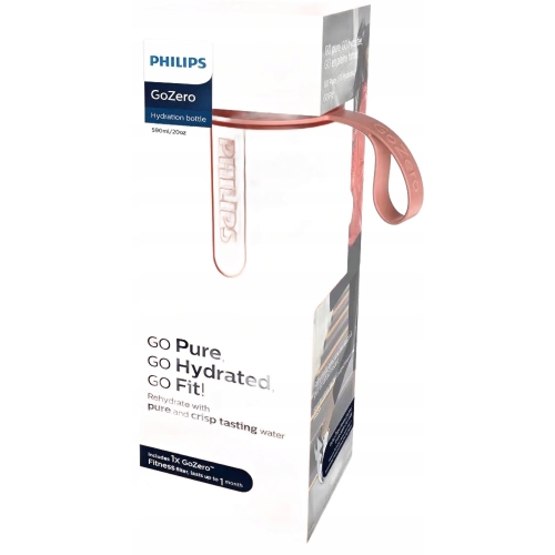 BUTELKA FILTRUJĄCA WRAZ Z FILTREM PHILIPS GoZero Hydration w kolorze PINK