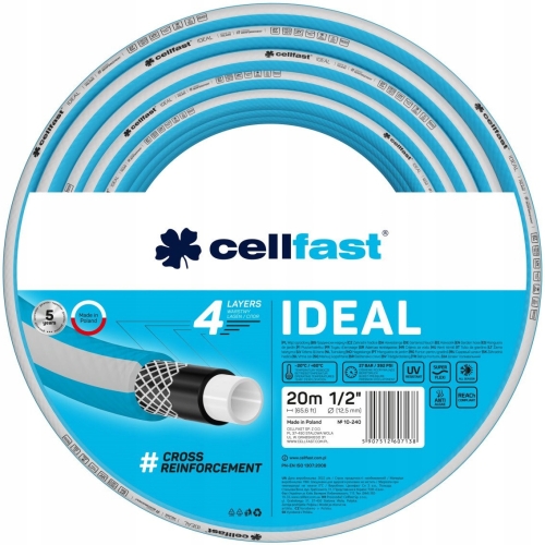 WĄŻ OGRODOWY BLUE ROZMIAR 1/2" (12,5 mm) 20mb CELLFAST UV 27 BAR 10-240