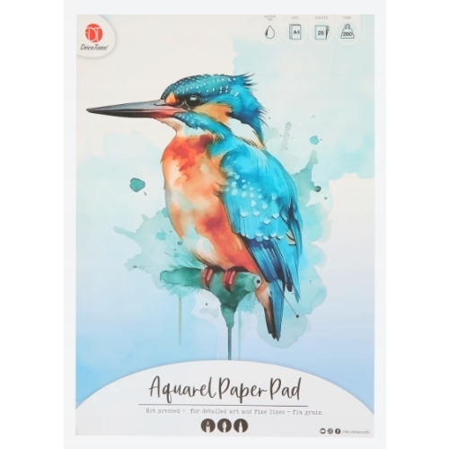 BLOK 25 KARTEK PAPIER do AKWARELI i GRAFIK ŁADNA FAKTURA A4 260GSM DECOTIME