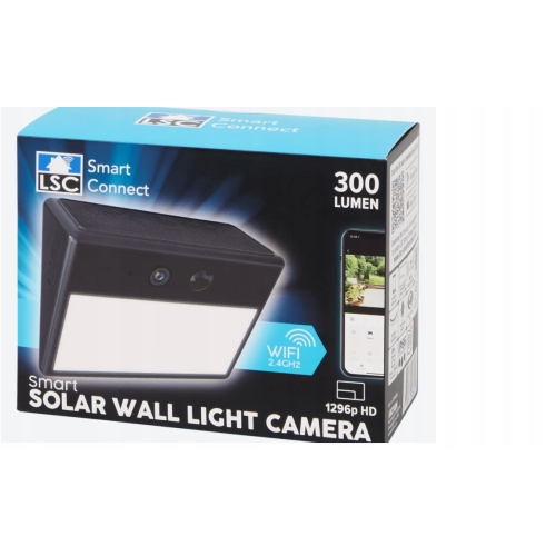 KAMERA NAŚCIENNA LAMPA SOLARNA 300 LM 1296p HD SMART CONNECT WIFI 2.4 LSC