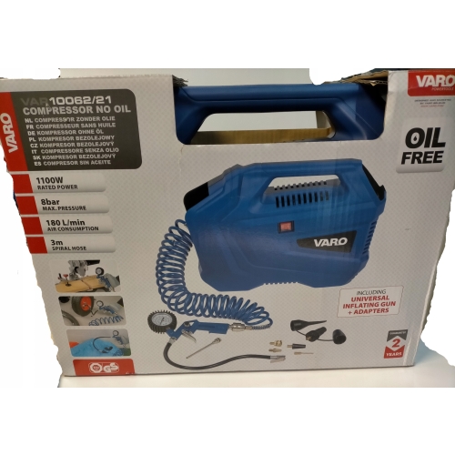 Kompresor Bezolejowy VARO Pompa 180l/min kompaktowy Uniwersalny VAR10060/24