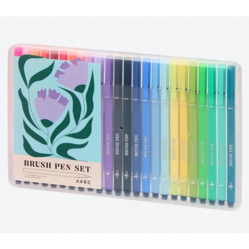 Pisaki Markery Pędzelkowe Cienkopisy BRUSH PENS 1-5 mm 24 szt w Etui Avec