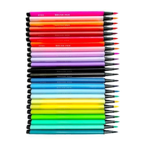 Pisaki Markery Pędzelkowe Cienkopisy BRUSH PENS 1-5 mm 24 szt w Etui Avec